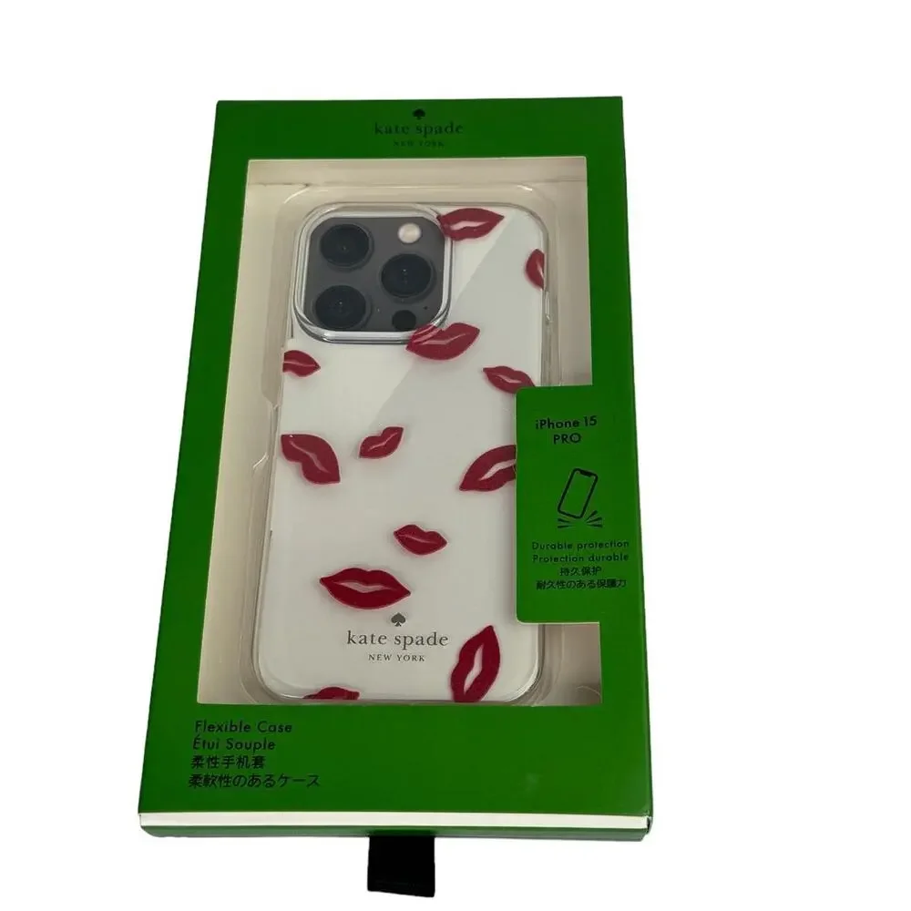 Kate Spade Lip Toss Printed iPhone 15 Pro Case